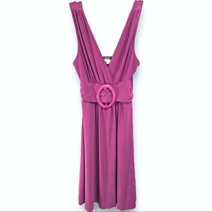 👗Surplice Cocktail Dress Dark Fuchsia Raspberry